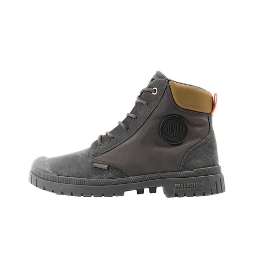 Palladium Anti Slip Wear Resistant Mid Top Outdoor Shoes Men's Gray