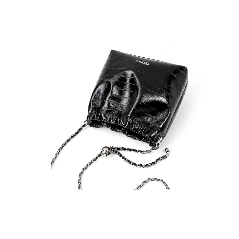 Teenmix Cow Leather With Synthetic Leather Shoulder Bag, Crossbody Bag Women's Black/Silver/Ecru-4