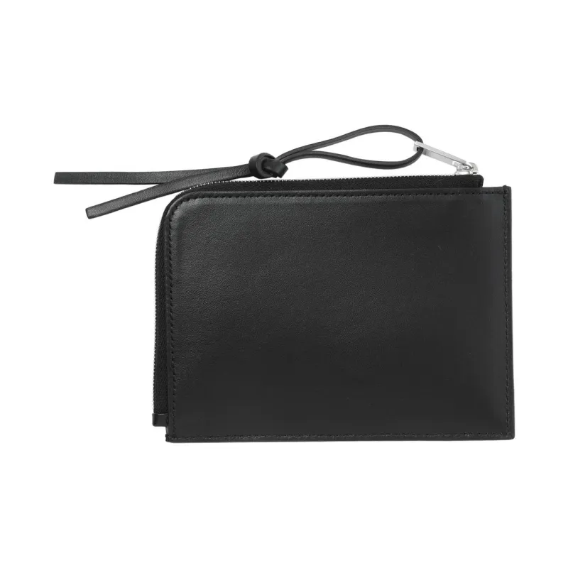 JIL SANDER Calfskin Card Holder Men's Black-2