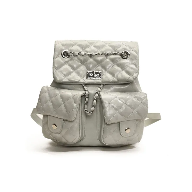 Yalu Pu Backpack Regular Women's Solid Color-12