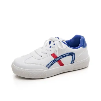 HUANQIU Anti-Slip And Wear-Resistant Height Increasing Low-Top Skateboard Shoes Women's Red Blue White