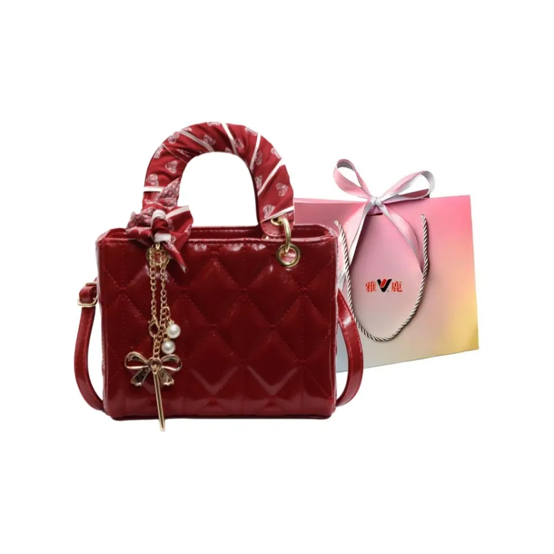 Yalu PU Shoulder Bag, Crossbody Bag, Handbag Regular Women's Black/Ecru/Pink/Burgundy-21