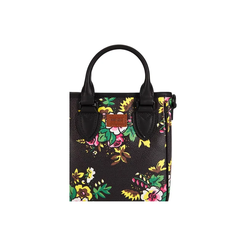 KENZO Polyurethane Tote Bag Shopping Bag Shoulder Bag Crossbody Bag Handbag Mini Women's Black-4