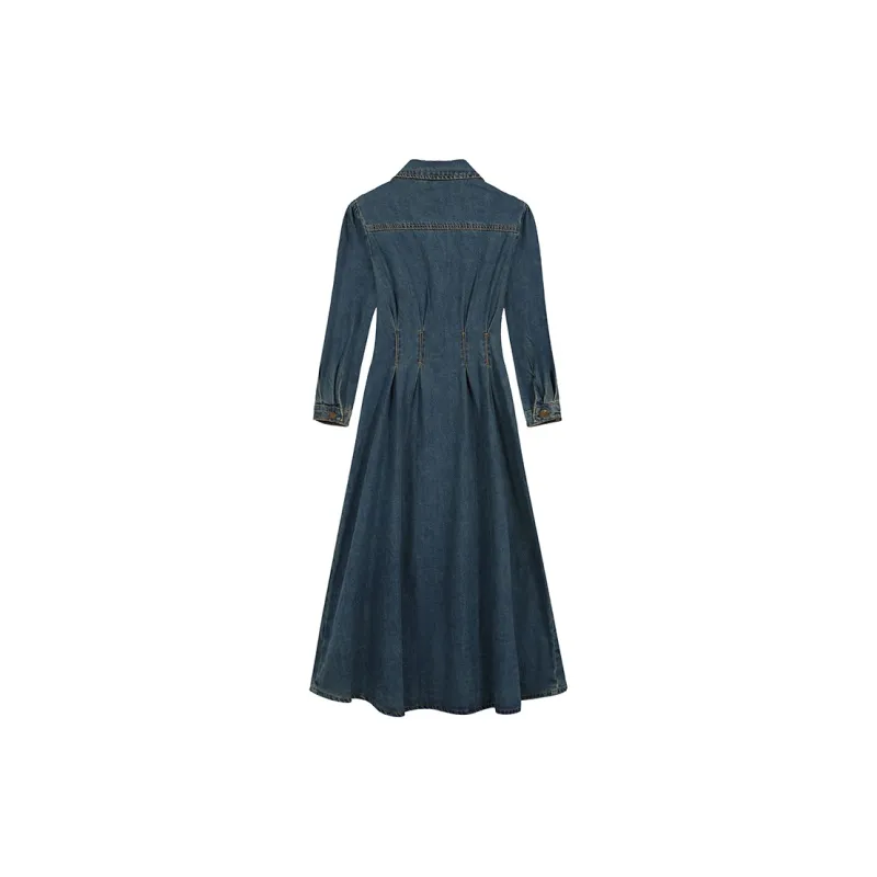 AHDO Long-Sleeved Dresses Women's Blue-1