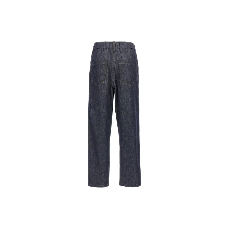 Brunello Cucinelli Elasticated Waistband Straight Leg Jeans-1