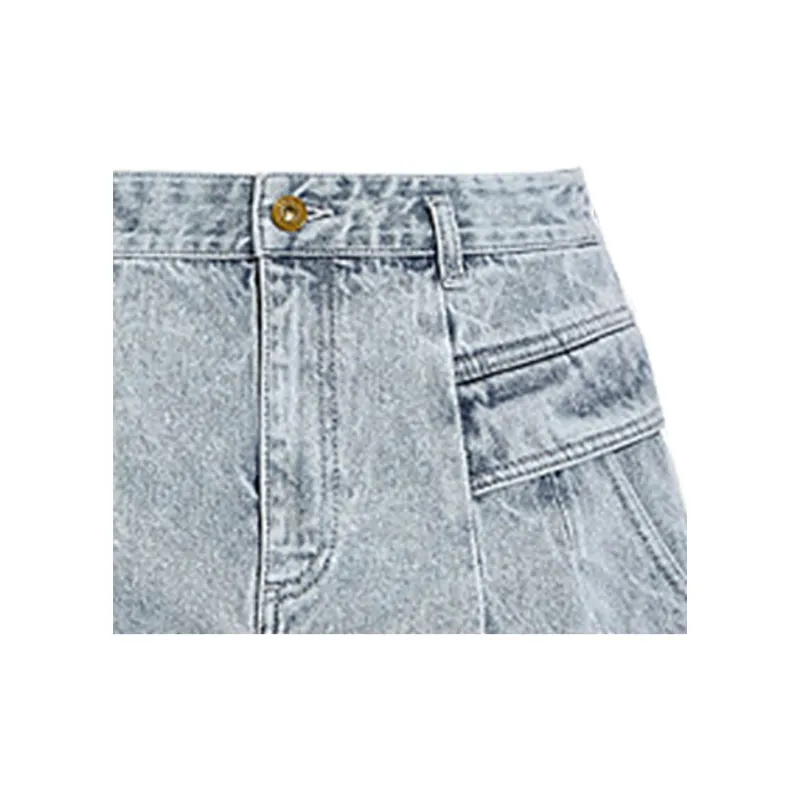 COACH Denim Shorts Women's Blue-4