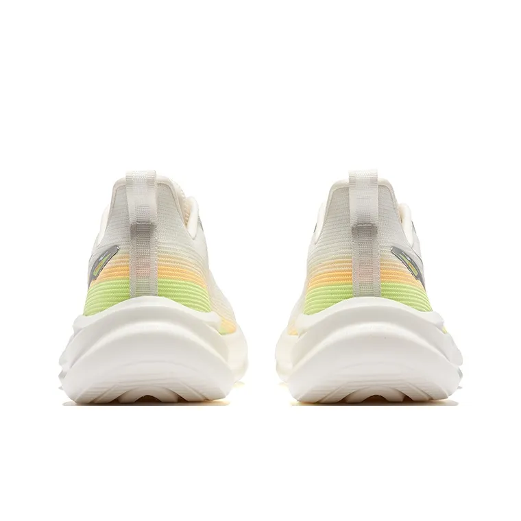 Erke Cushioning Breathable Lightweight Low-Top Training Running Shoes Men's Microcrystal White Fluorescent Sprig Green-3