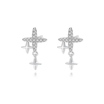 Muyan S999 Fine Silver Stud Earrings Women's