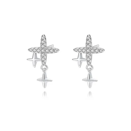 Muyan S999 Fine Silver Stud Earrings Women's-0