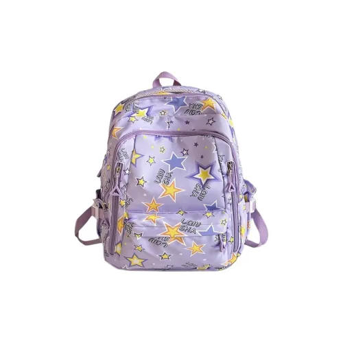 ZOGA Nylon Backpack Womens White Stars/Beige Stars