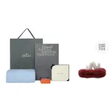 [Glacier Blue]Quick-Dry Bath Towel Gift Set, Shopping Bag+Essential Oil Soap+Limited Greeting Card, Free Antler Hair Band *1