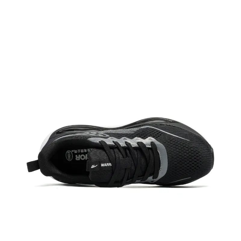 Warrior Height Increasing Lightweight Breathable Low-Top Casual Athletic Shoes Men's Black-3