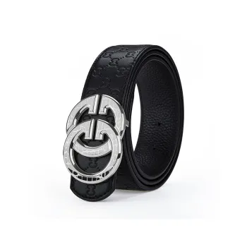 GUSKI Top Grain Cow Leather Smooth Buckle Belt Men's Width  3.8cm Gift Box Sets
