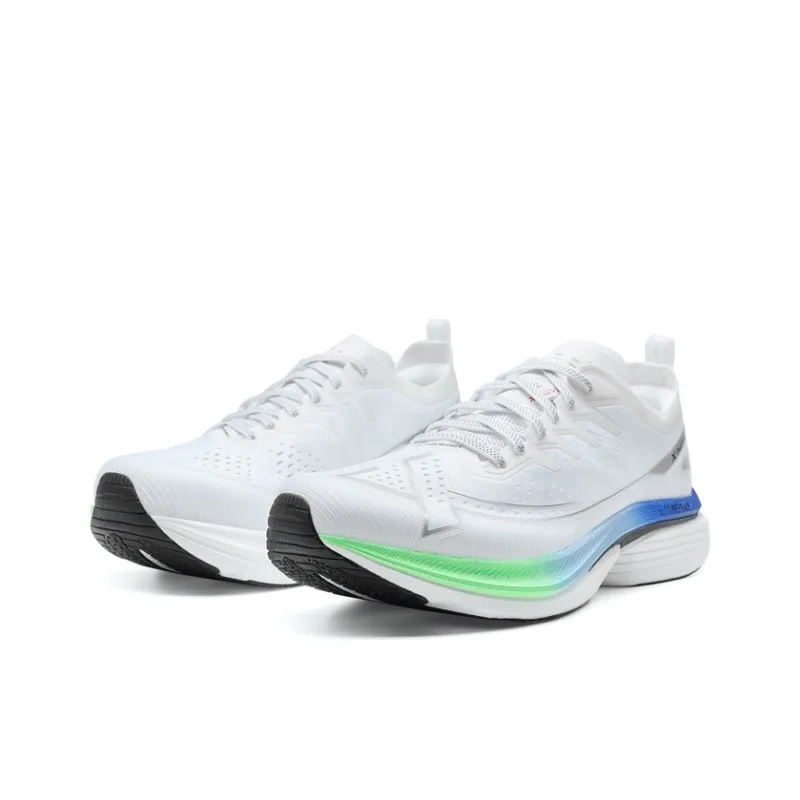 XTEP Cushioning Anti Slip Wear Resistant Coverage Support Rebound Low Top Training Running Shoes Men's White Blue Green-2