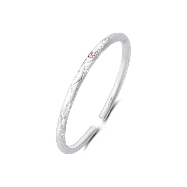 WANLIACC S999 Fine Silver Bangles Unisex-0