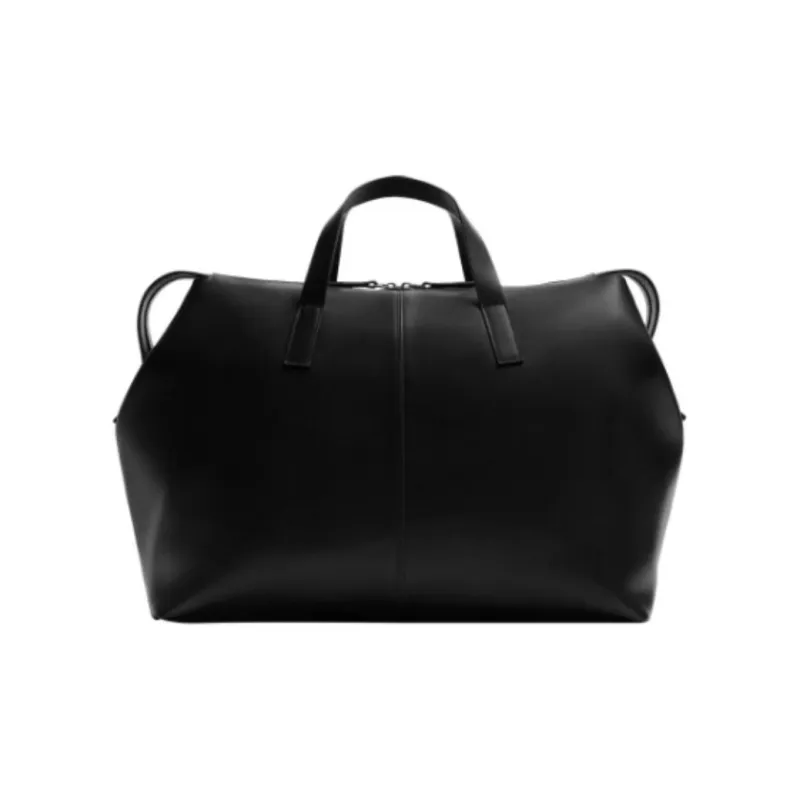 ZARA Cow Leather Travel Bag Men's Black-2