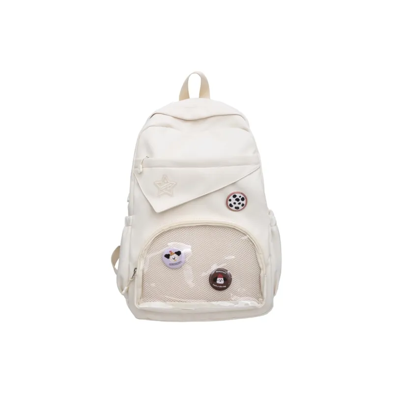 BUBM Cotton Backpacks Backpack Regular Unisex Yellow/Blue/Pink/Black/White-24