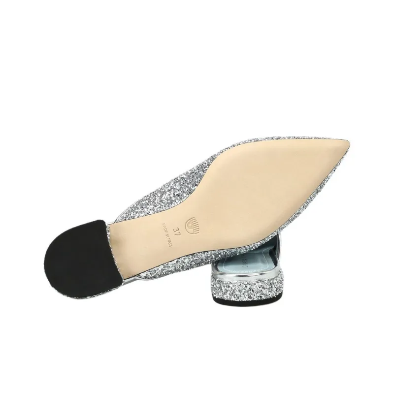 CHIARA FERRAGNI Wrap-toe Slippers Women's Silver-2