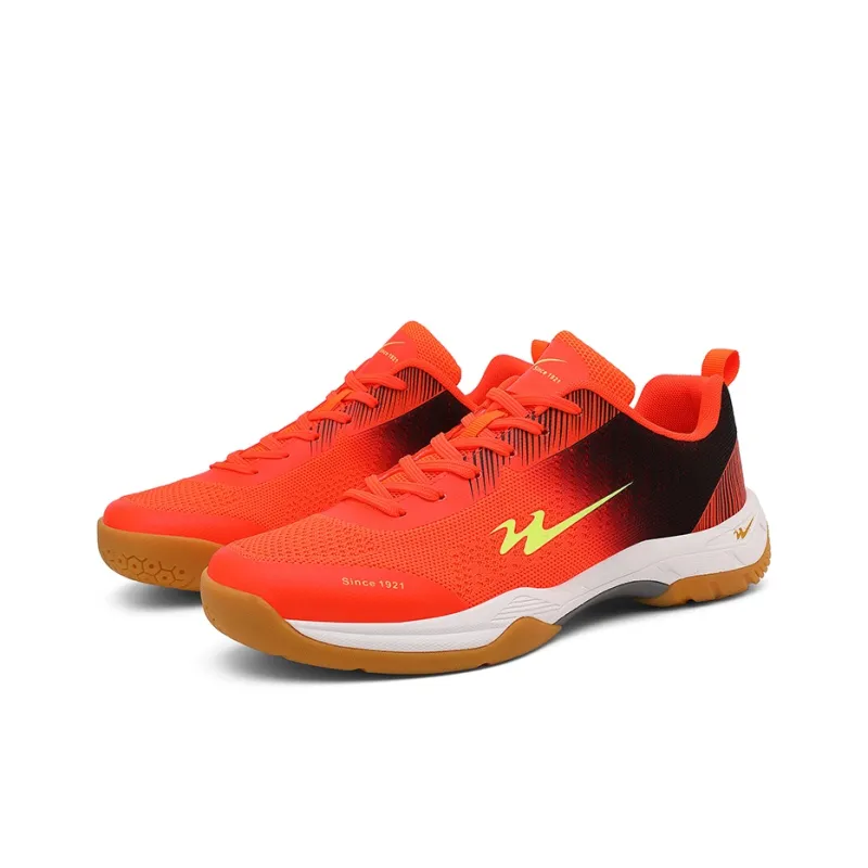 Binary Shock Absorbers With Slip Resistant And Abrasion Resistant Properties Low Top Badminton Shoes Unisex Orange-2