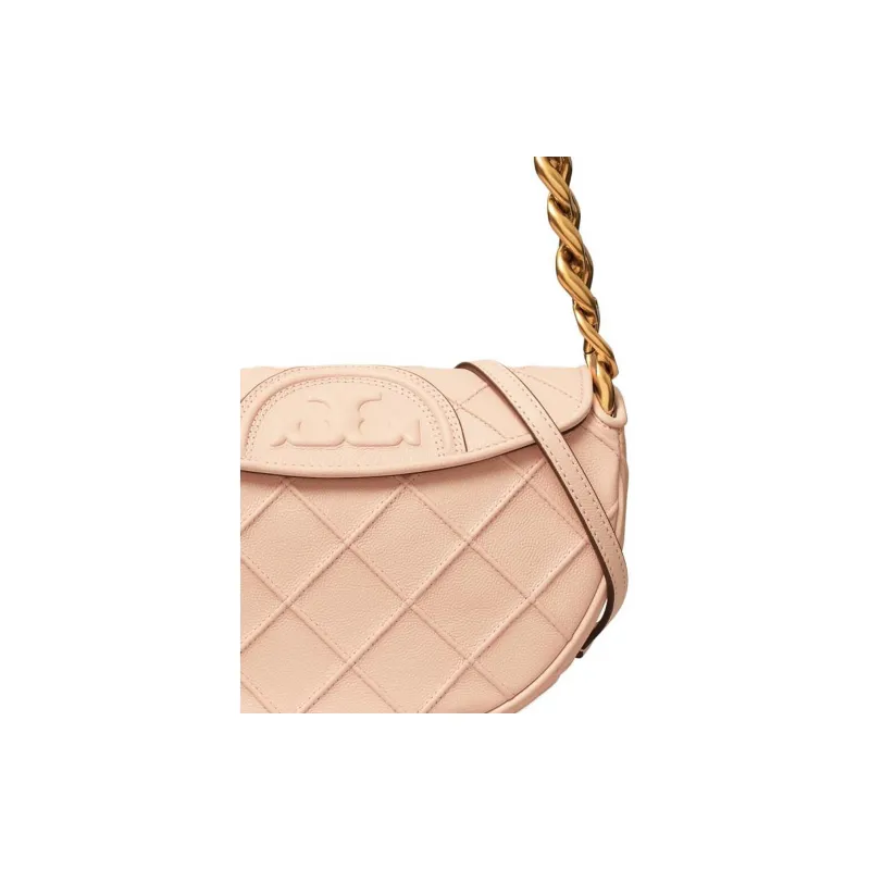 TORY BURCH Fleming Cow Leather Crescent Bag Shoulder Bag Crossbody Bag Mini Women's Dawn Pink-4