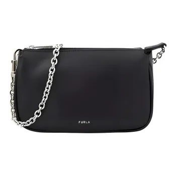 Furla Moon Leather Handbag Shoulder Bag Mini Women's Black