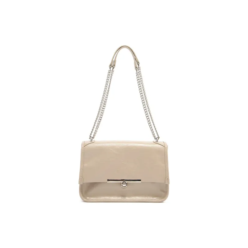 MICOCAH PU Shoulder Bag Crossbody Bag Regular Women's Milk Tea Gray/Minimalist Black-0