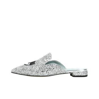 CHIARA FERRAGNI Wrap-toe Slippers Women's Silver