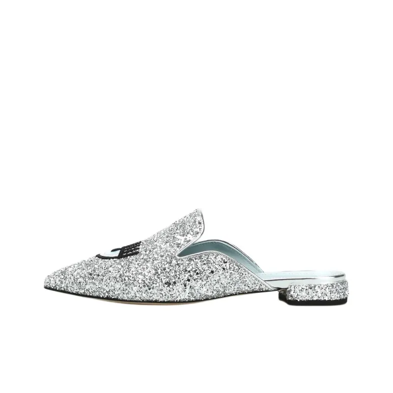 CHIARA FERRAGNI Wrap-toe Slippers Women's Silver-0