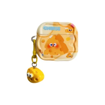 Sopi Compatible With Apple AirPods 4/2/3/4th Generation/AirPods Pro/Pro 2nd Generation TPU Cheese Charm Headphone Cases