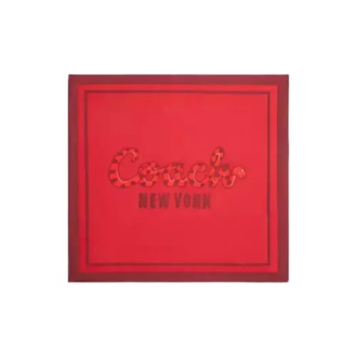 COACH Silk Silk Scarves Women's Red