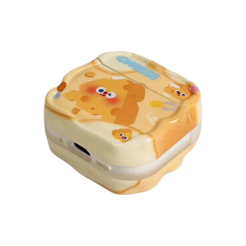Sopi Compatible With Apple AirPods 4/2/3/4th Generation/AirPods Pro/Pro 2nd Generation TPU Cheese Charm Headphone Cases-5