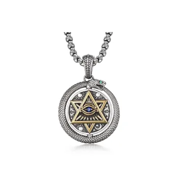 IDEAGEMER 925 Sterling Silver Necklaces Men's