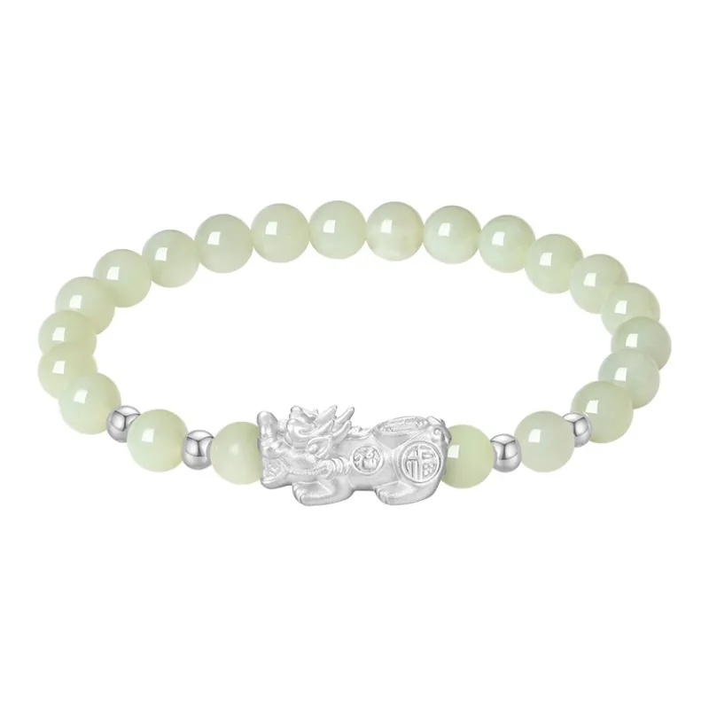 ALLOVE Hetian Jade Bracelets Pale Greenish White Jade Women's-0