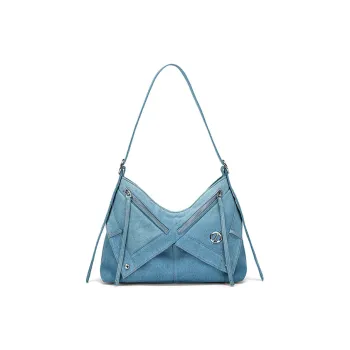 JELLYTOYBOY Microfiber Synthetic Leather Recrafted Hobo Pack Shoulder Bag Crossbody Bag Women's Denim Blue