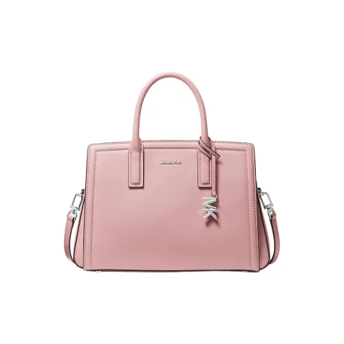 MICHAEL KORS Silver Metal Letter Charm Shoulder Bag Crossbody Bag Handbag Medium Size Women's Smoky Rose