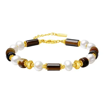 DESIGN CIRCLES Tiger's Eye Stone Bracelets Women's
