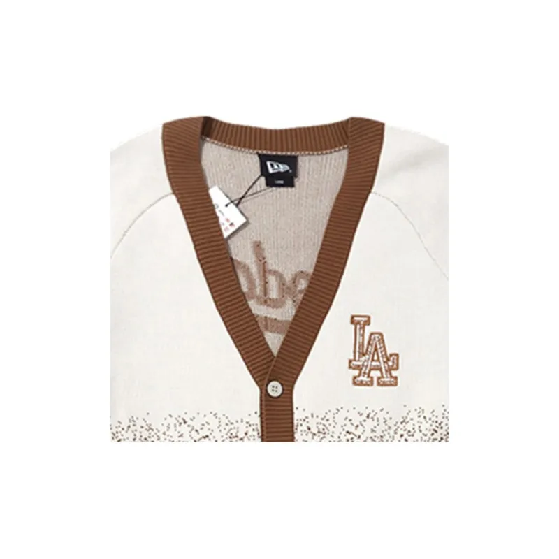 New Era x MLB FW23 Knitted Fabric Cardigan Unisex Brown-2