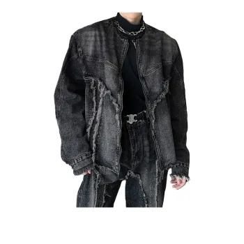 K411 Denim Jackets Unisex Black Gray Color