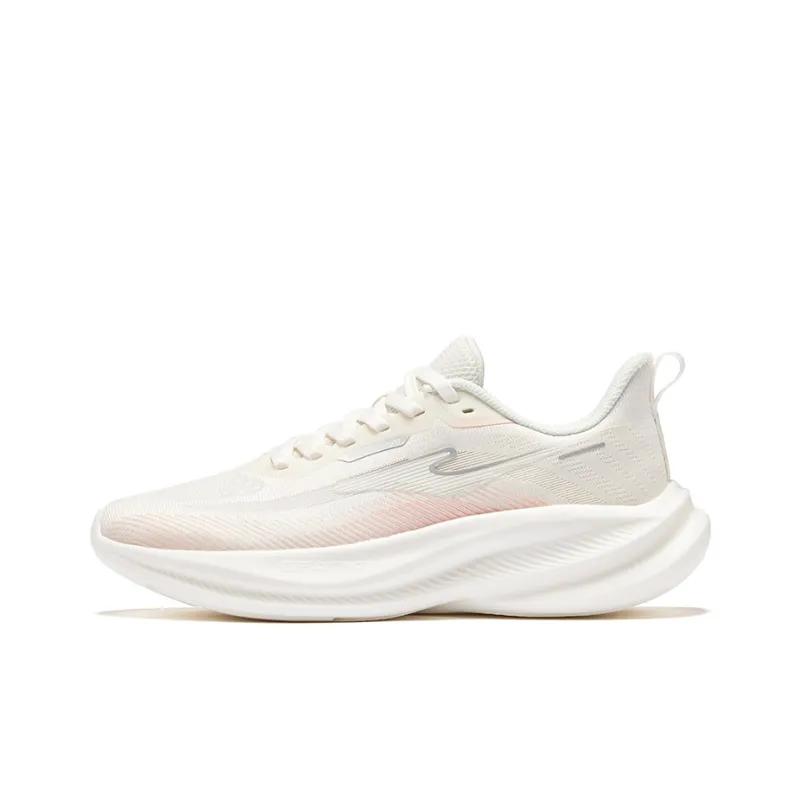 Erke Cushioning Breathable Lightweight Low-Top Training Running Shoes Women's Microcrystal White Pink-0