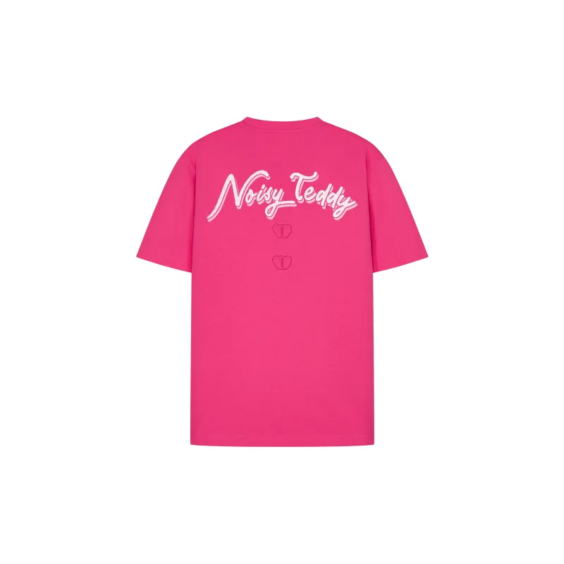 NOISY TEDDY Short Sleeved T Shirts Rose Red Unisex-2