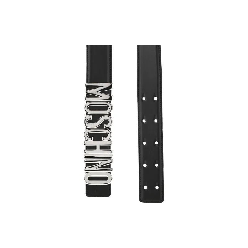 MOSCHINO Calf Leather Logo Belt-3