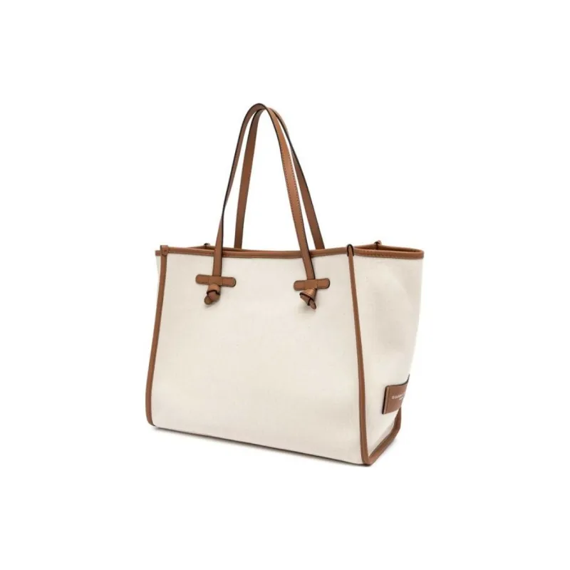 GIANNI CHIARINI Calfskin Tote Bag, Shopping Bag, Handbag Women's Beige-1