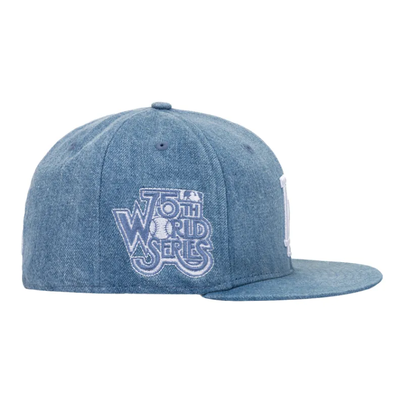 New Era Cotton Baseball Caps Unisex Denim Blue-4