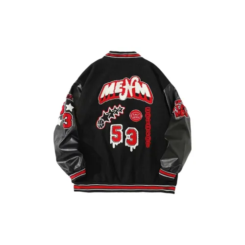 EOEI Baseball Jerseys Unisex Black