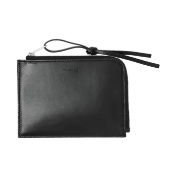 JIL SANDER Calfskin Card Holder Men's Black