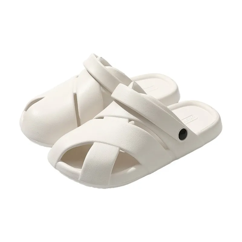 Foot Recreation Unisex Closed Toe Summer Soft Sole Heelless Home Slippers-20
