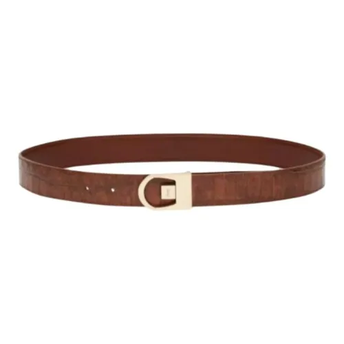 SAINT LAURENT Cow Leather Belts Women's Brown 3CM