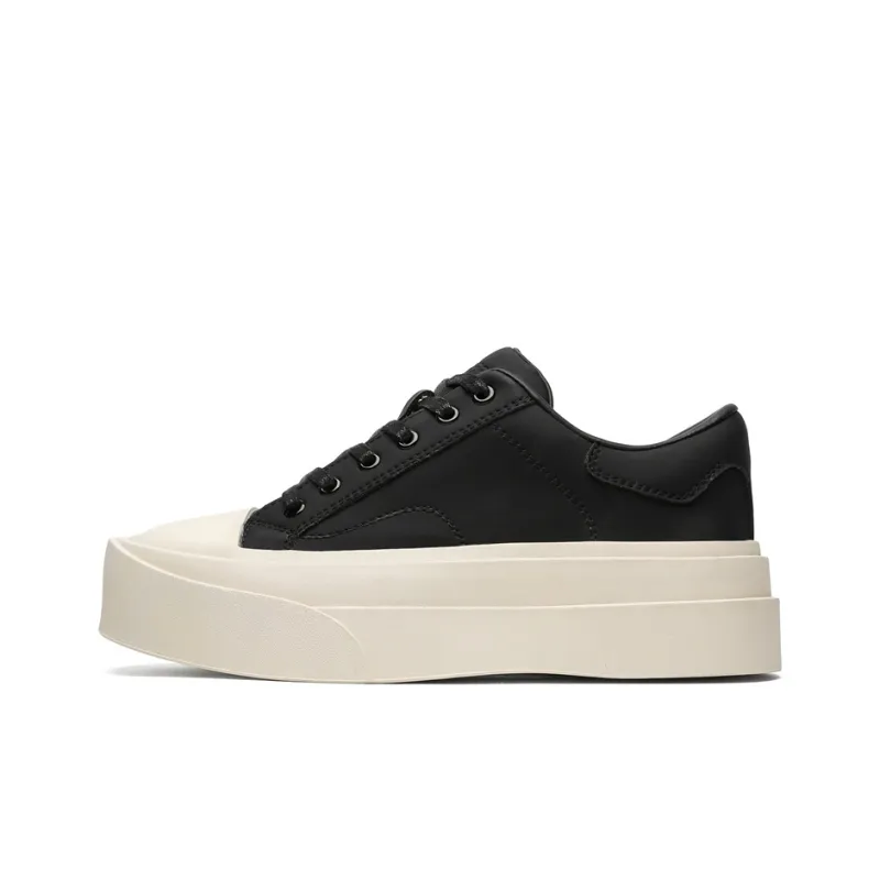 ESTEE GEEA Coverage Anti-Slip And Wear-Resistant Lightweight Height Increasing Low-Top Skateboard Shoes Unisex Black-0