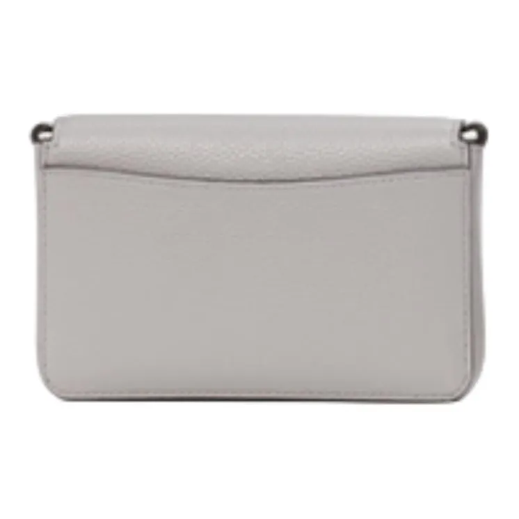 Kate Spade Cow Leather Shoulder Bag, Crossbody Bag Medium Size Women's Rain Cloud Gray-4