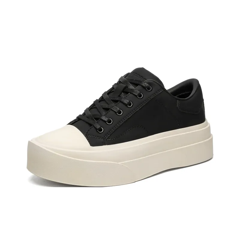 ESTEE GEEA Coverage Anti-Slip And Wear-Resistant Lightweight Height Increasing Low-Top Skateboard Shoes Unisex Black-1